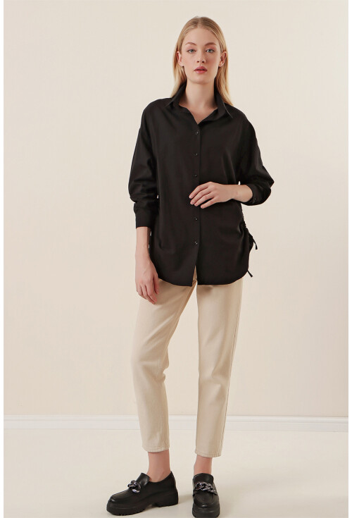 20132 Oversized Shirt With Drawstring