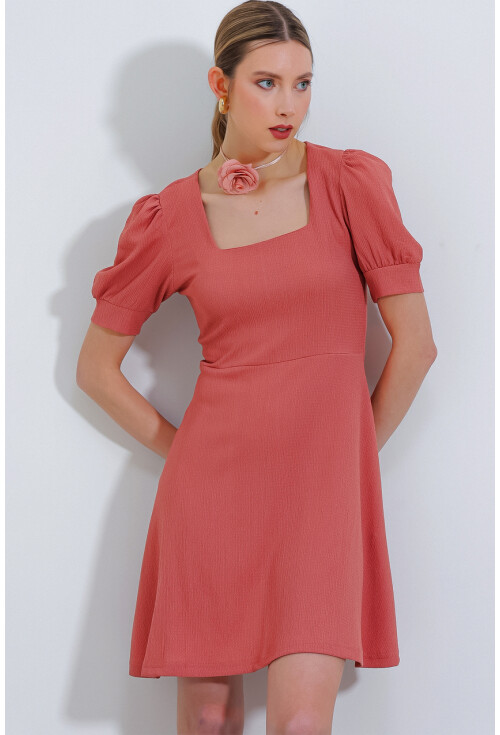 2339 Square Neck Knit Dress