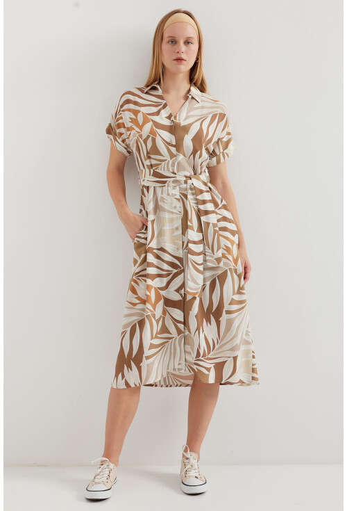 2497 Shirt Collar Short Sleeve Dress