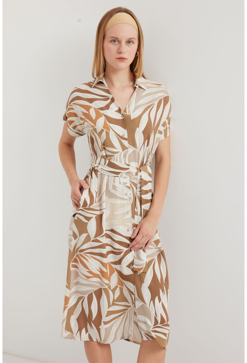 2497 Shirt Collar Short Sleeve Dress
