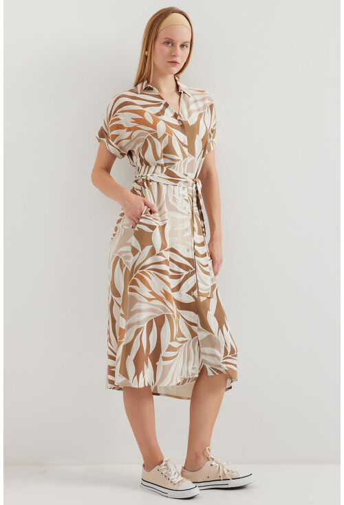 2497 Shirt Collar Short Sleeve Dress