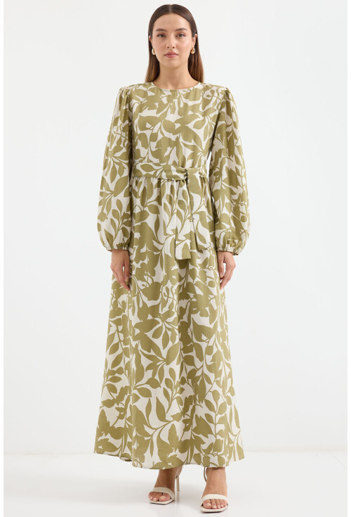 2513 Hijab Dress With Balloon Sleeves
