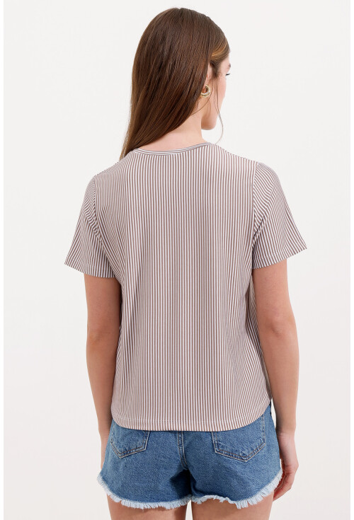 4313 Çizgili Basic Tişört