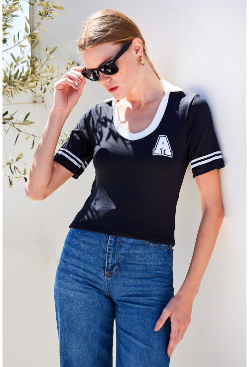 4320 Polo Yaka Basic Triko Bluz