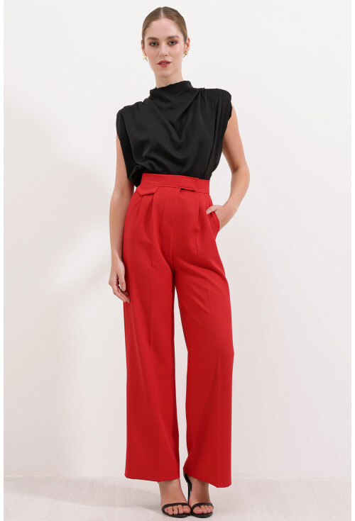 6645 High-Waist Velcro Palazzo Pants