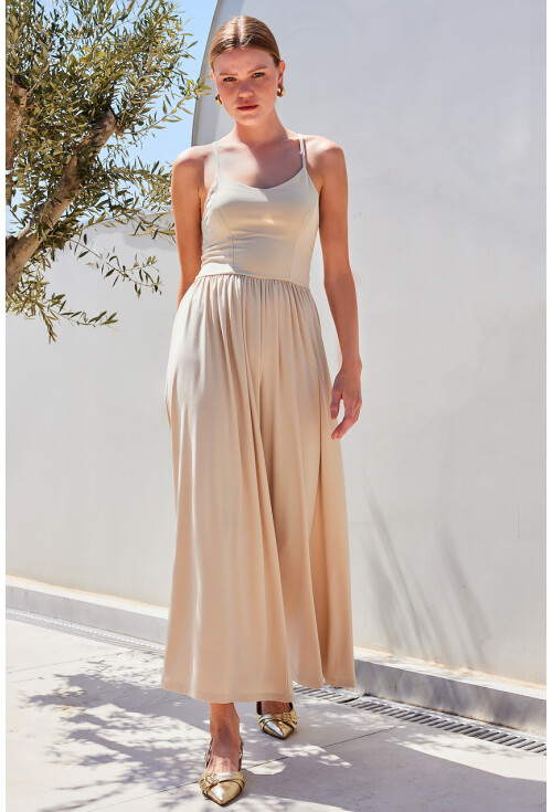 7029 Bol Paça Askılı Tulum