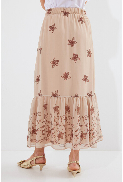 8010 Patterned Chiffon Skirt