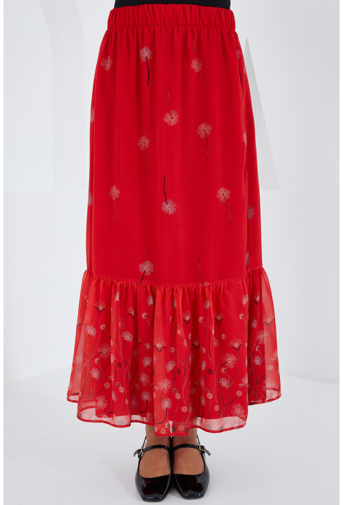 8010 Patterned Chiffon Skirt