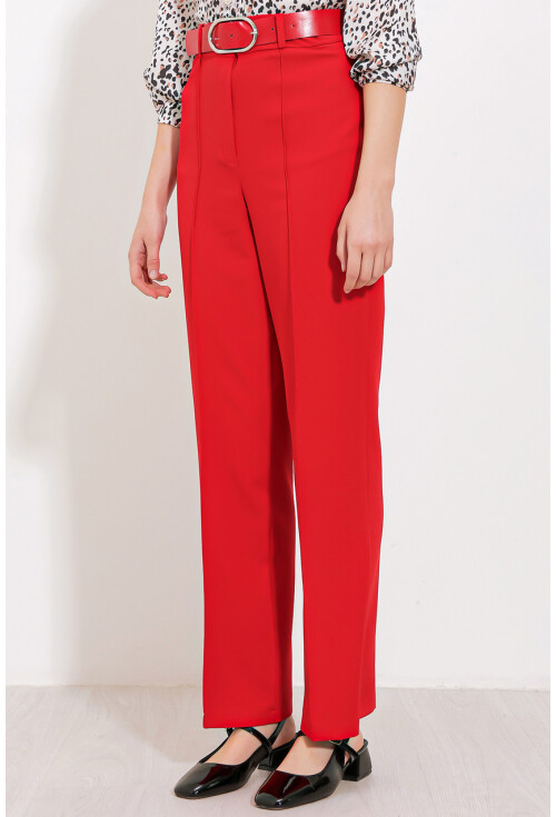 Womens High-Waist Fabric Pants 6584