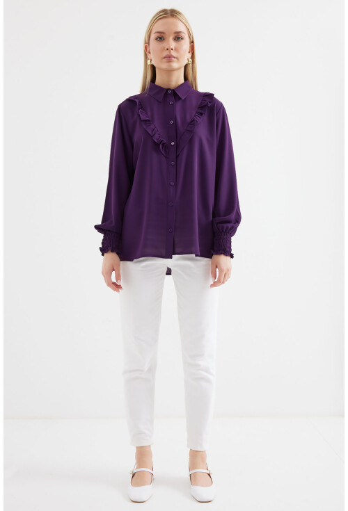 20223 Long Sleeve Shirt With Ruffles