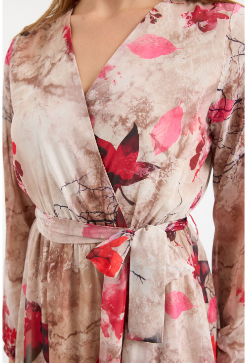 2134 Patterned Chiffon Dress