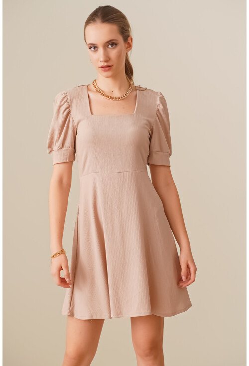 2339 Square Neck Knit Dress