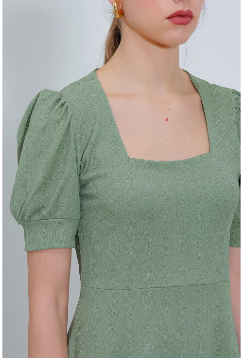 2339 Square Neck Knit Dress