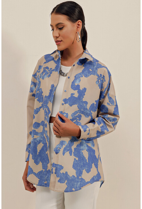 3900 Oversize Uzun Basic Gömlek