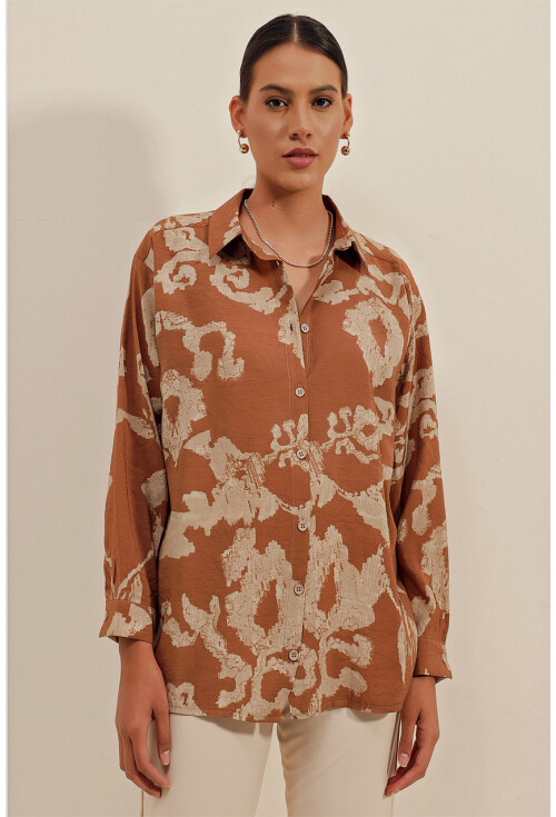 3900 Oversize Uzun Basic Gömlek