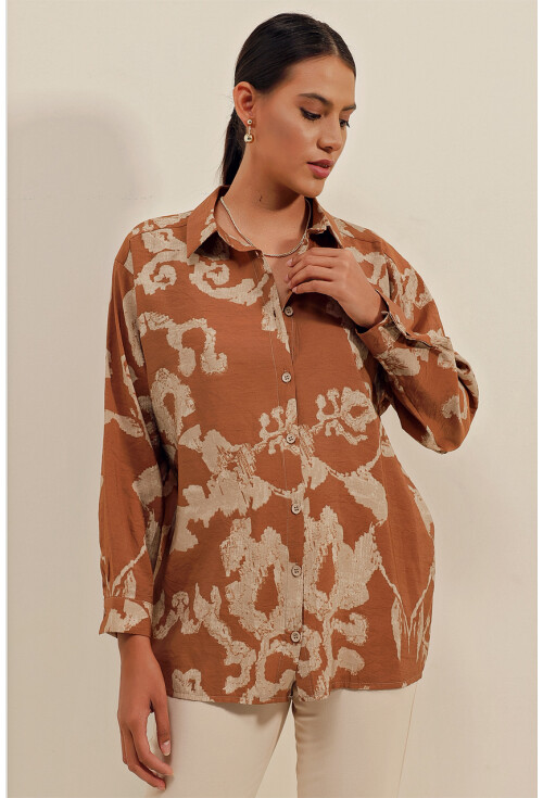 3900 Oversize Uzun Basic Gömlek