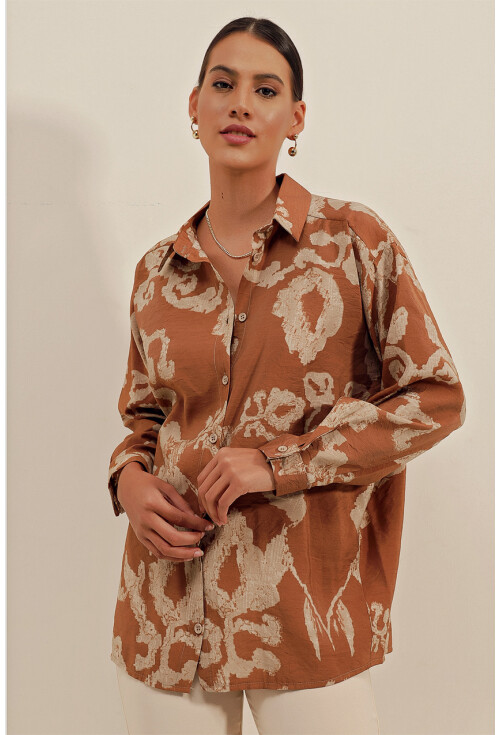 3900 Oversize Uzun Basic Gömlek