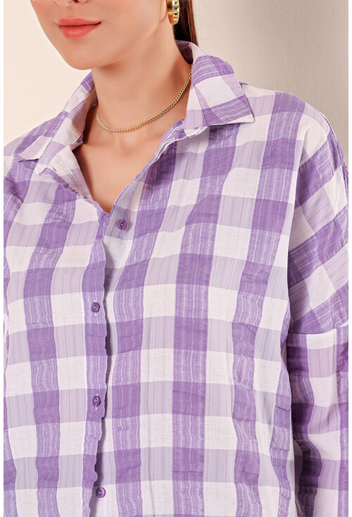 3900 Oversize Uzun Basic Gömlek