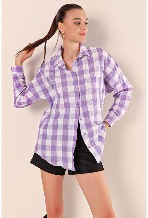3900 Oversize Uzun Basic Gömlek
