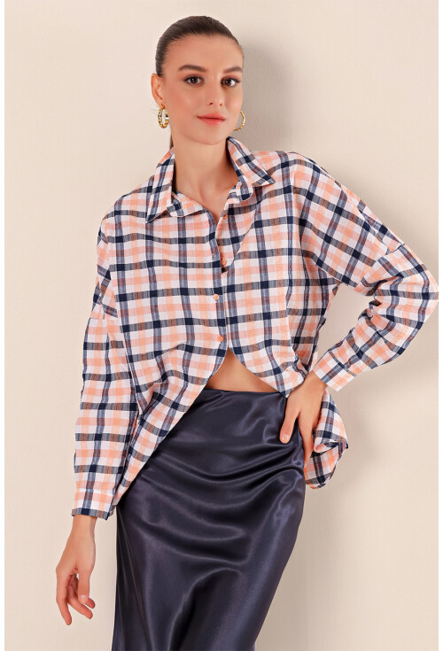 3900 Oversize Uzun Basic Gömlek