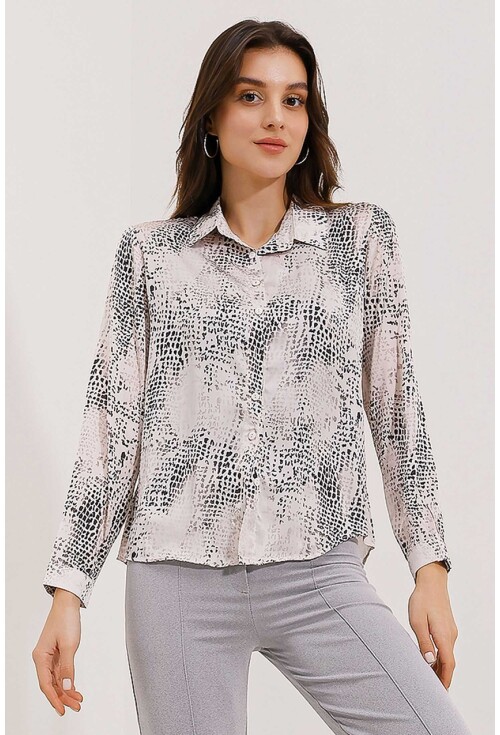 3964 Light Draped Satin Shirt