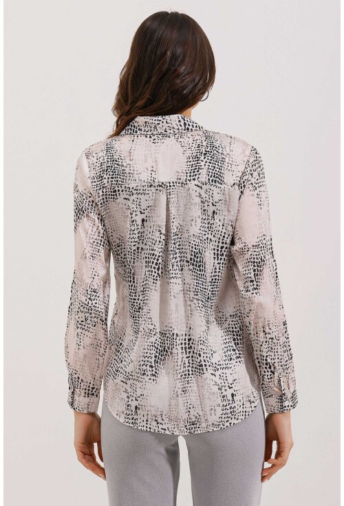 3964 Light Draped Satin Shirt