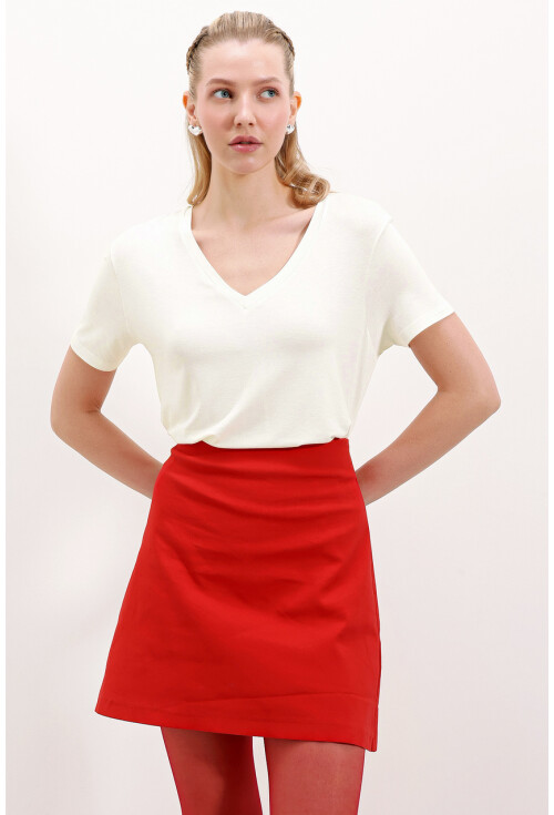 4315 V Yaka Oversize Tişört