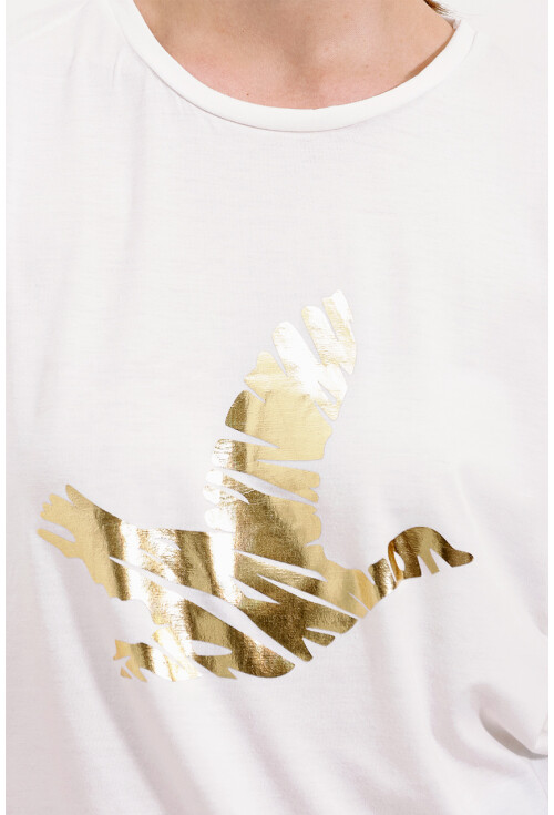 4317 Bisiklet Yaka Baskılı Tişört