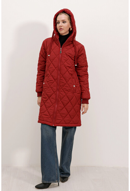 5138 Kapitone Uzun Şişme Mont