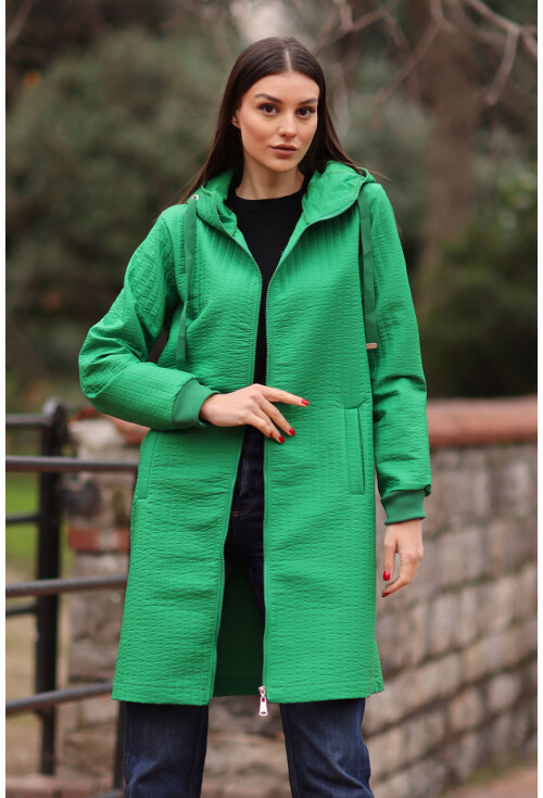 5138 Quilted Long Puffer Coat