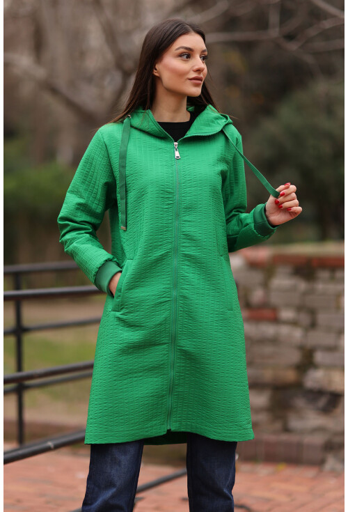 5138 Quilted Long Puffer Coat