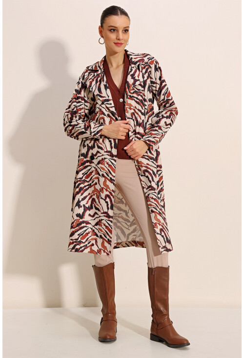5853 Wrap Collar Trench Coat