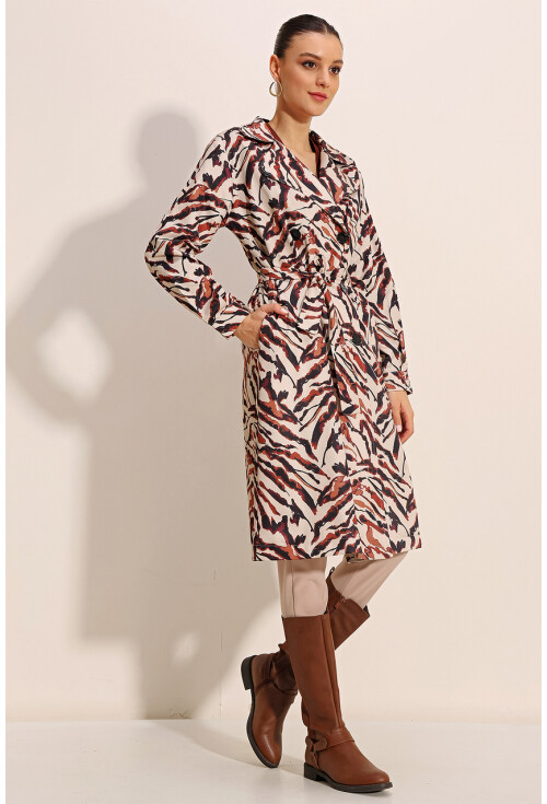 5853 Wrap Collar Trench Coat