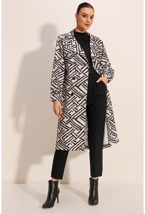 5853 Wrap Collar Trench Coat