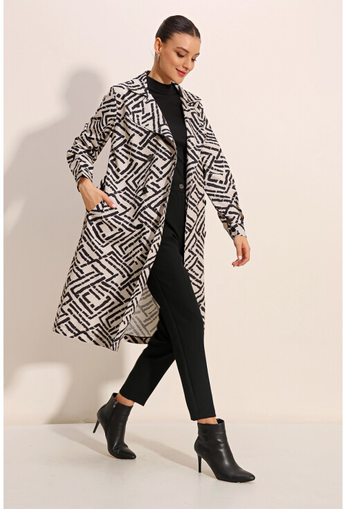 5853 Wrap Collar Trench Coat