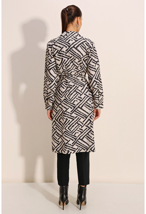 5853 Wrap Collar Trench Coat