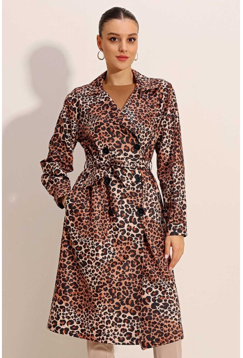 5853 Wrap Collar Trench Coat