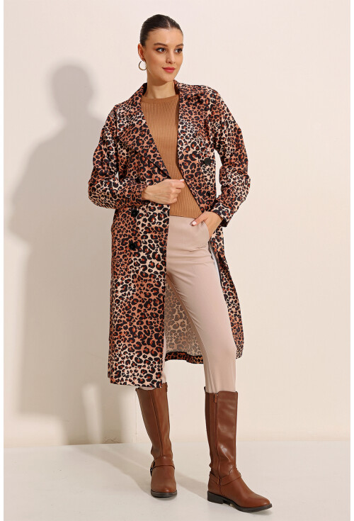 5853 Wrap Collar Trench Coat