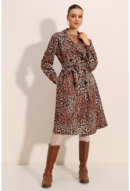 5853 Wrap Collar Trench Coat