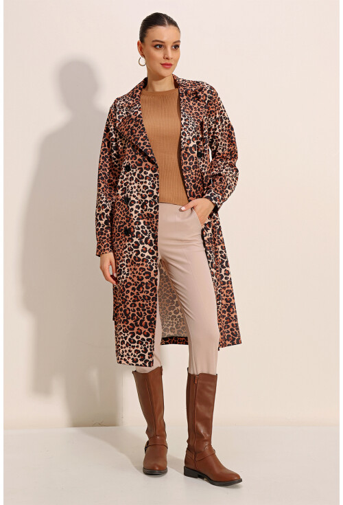 5853 Wrap Collar Trench Coat