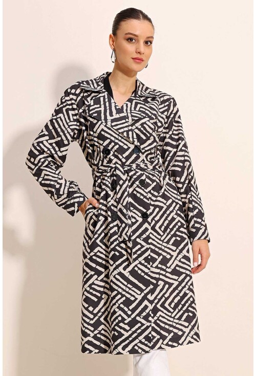 5853 Wrap Collar Trench Coat