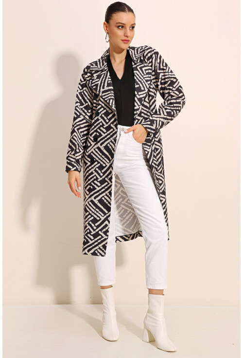 5853 Wrap Collar Trench Coat