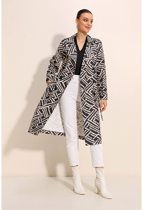 5853 Wrap Collar Trench Coat