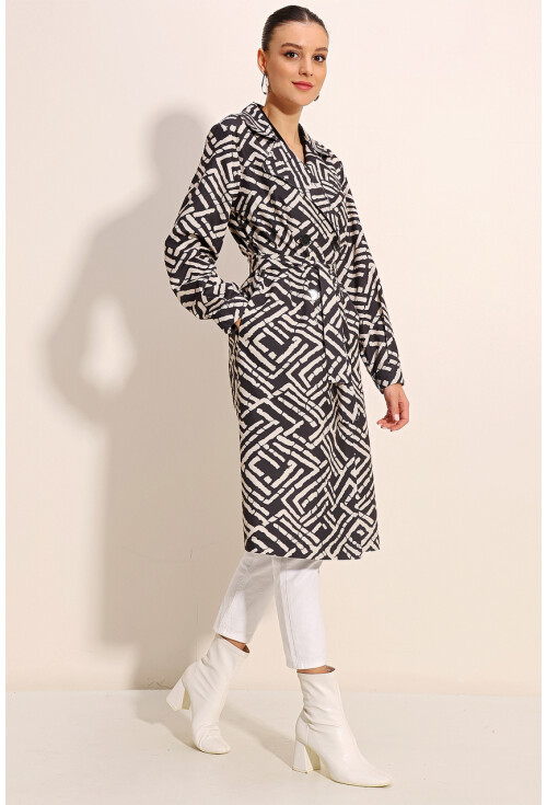 5853 Wrap Collar Trench Coat