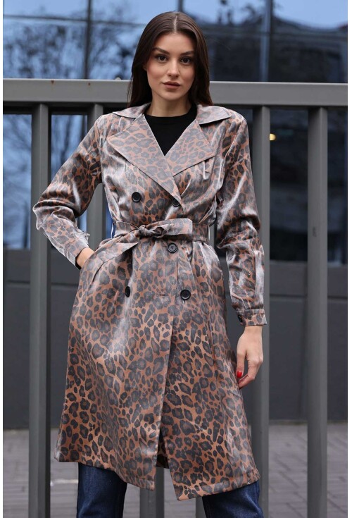 5853 Wrap Collar Trench Coat