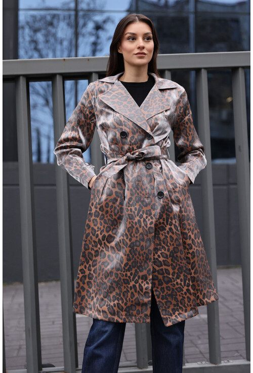 5853 Wrap Collar Trench Coat