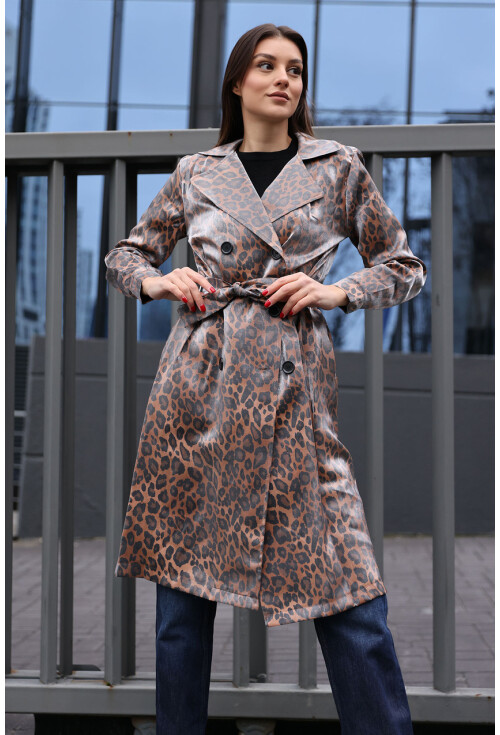 5853 Wrap Collar Trench Coat
