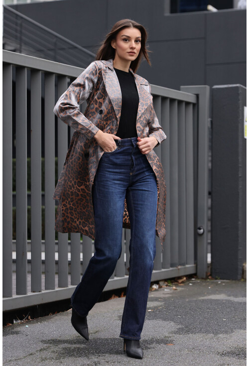 5853 Wrap Collar Trench Coat