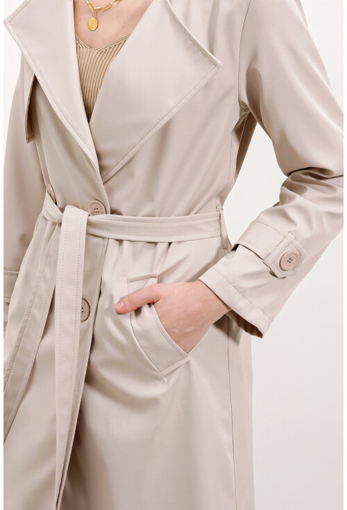 5918 Wrap Collar Trench Coat