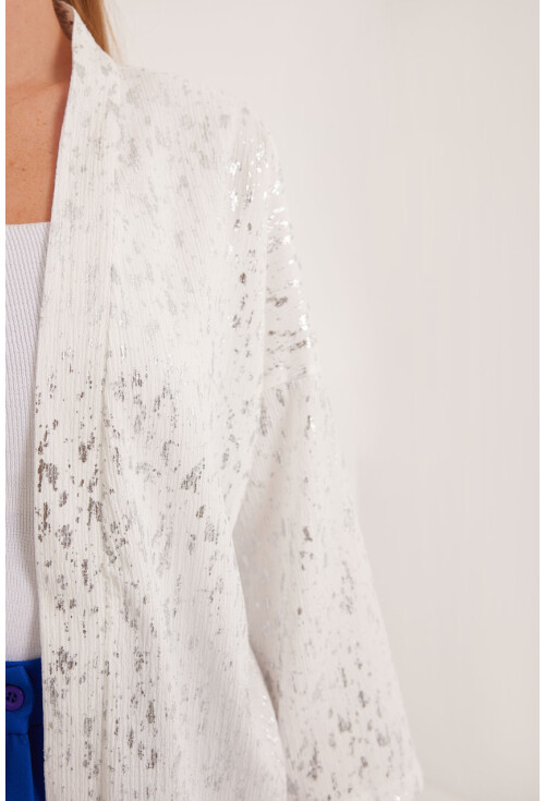 5925 Womens Knit Kimono With Foil